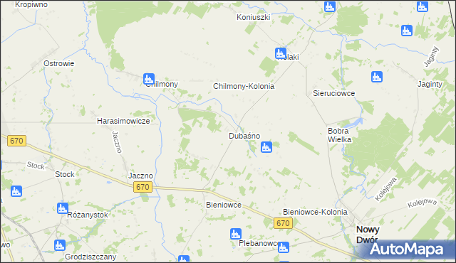 mapa Dubaśno, Dubaśno na mapie Targeo