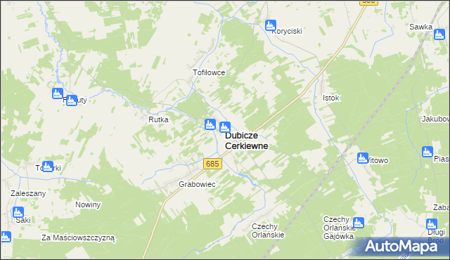 mapa Dubicze Cerkiewne, Dubicze Cerkiewne na mapie Targeo