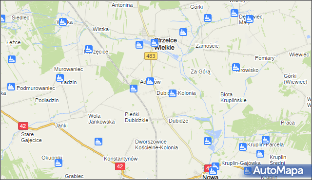 mapa Dubidze-Kolonia, Dubidze-Kolonia na mapie Targeo