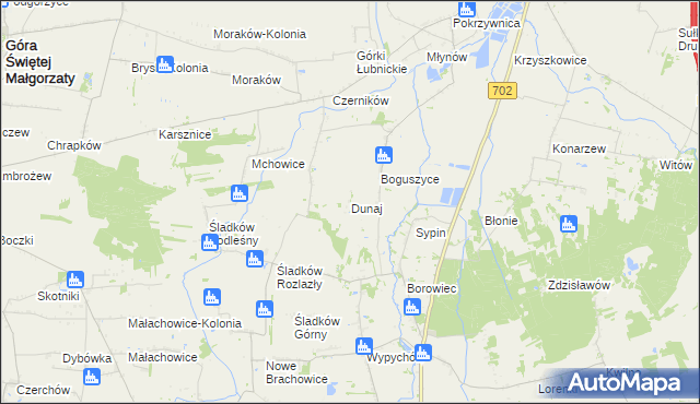 mapa Dunaj gmina Piątek, Dunaj gmina Piątek na mapie Targeo