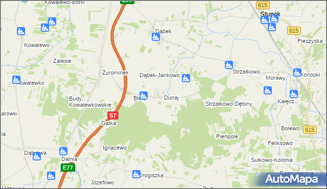 mapa Dunaj gmina Stupsk, Dunaj gmina Stupsk na mapie Targeo