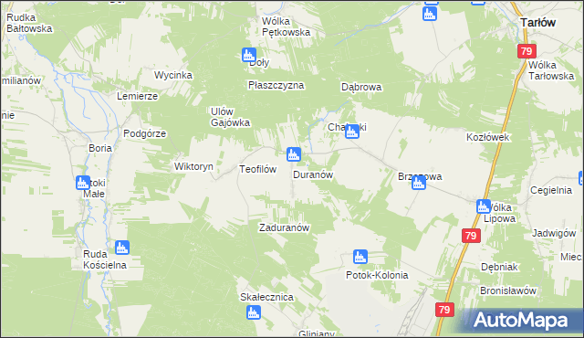 mapa Duranów, Duranów na mapie Targeo