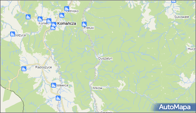 mapa Duszatyn, Duszatyn na mapie Targeo