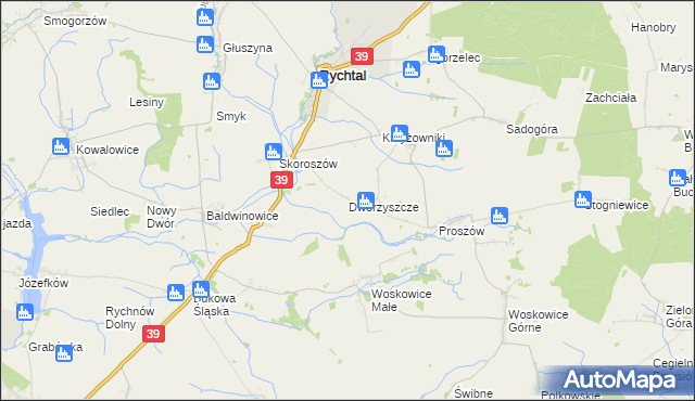 mapa Dworzyszcze, Dworzyszcze na mapie Targeo