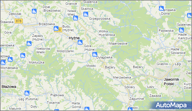 mapa Dylągówka, Dylągówka na mapie Targeo