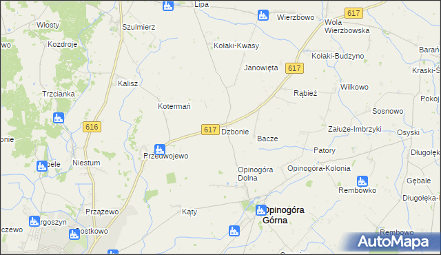 mapa Dzbonie, Dzbonie na mapie Targeo