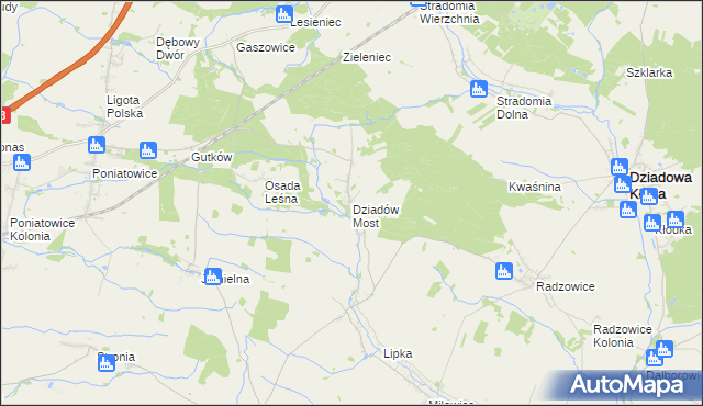 mapa Dziadów Most, Dziadów Most na mapie Targeo