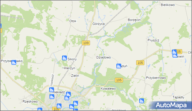 mapa Dziadowo, Dziadowo na mapie Targeo