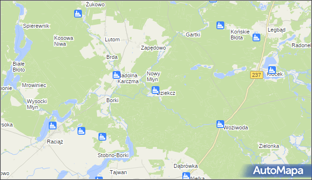 mapa Dziekcz, Dziekcz na mapie Targeo