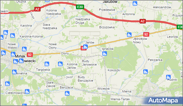 mapa Dziękowizna, Dziękowizna na mapie Targeo