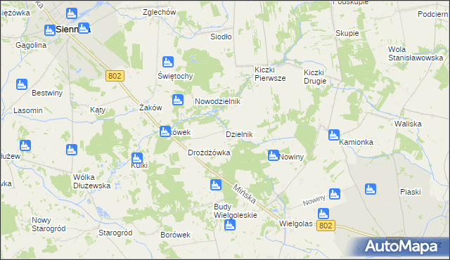 mapa Dzielnik, Dzielnik na mapie Targeo