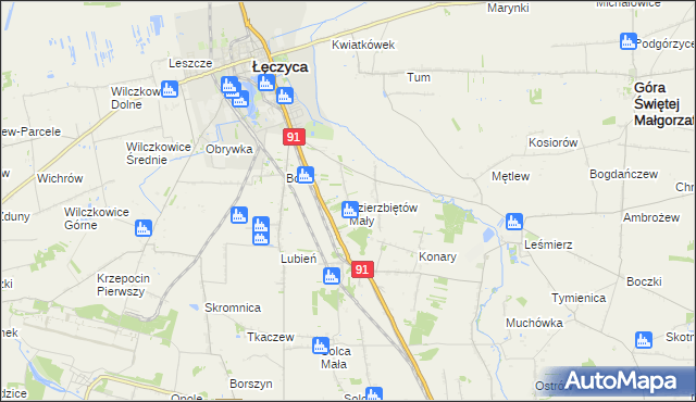 mapa Dzierzbiętów Mały, Dzierzbiętów Mały na mapie Targeo