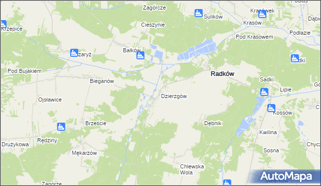 mapa Dzierzgów gmina Radków, Dzierzgów gmina Radków na mapie Targeo