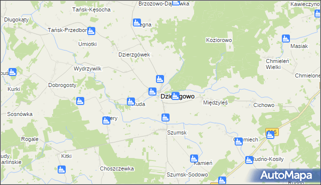 mapa Dzierzgowo, Dzierzgowo na mapie Targeo