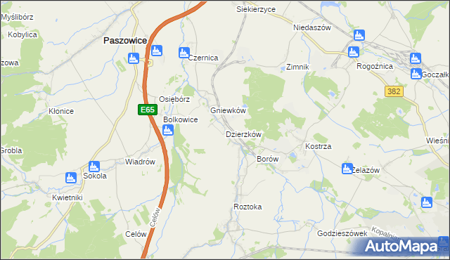 mapa Dzierzków, Dzierzków na mapie Targeo