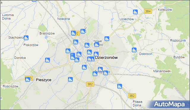 mapa Dzierżoniów, Dzierżoniów na mapie Targeo