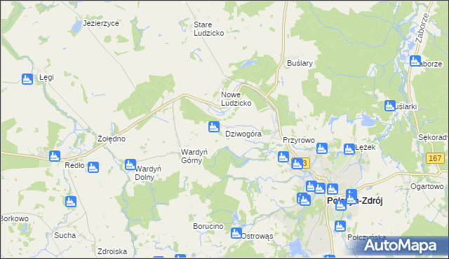 mapa Dziwogóra, Dziwogóra na mapie Targeo