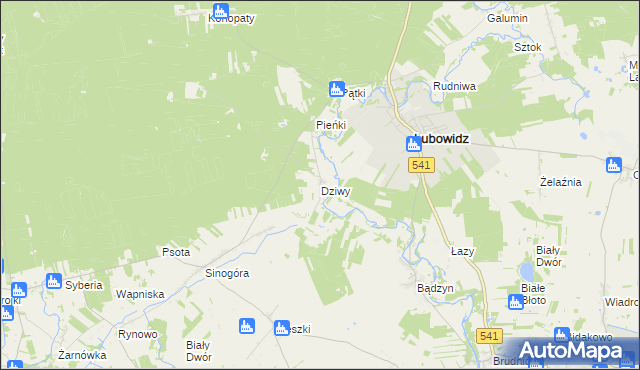 mapa Dziwy, Dziwy na mapie Targeo