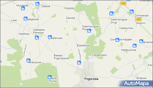 mapa Elżbietków, Elżbietków na mapie Targeo