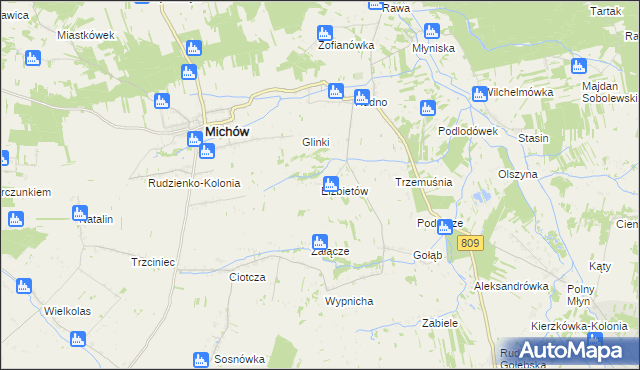 mapa Elżbietów gmina Michów, Elżbietów gmina Michów na mapie Targeo