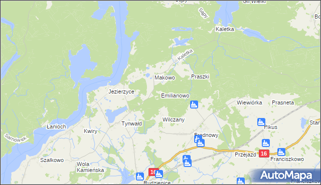 mapa Emilianowo gmina Iława, Emilianowo gmina Iława na mapie Targeo