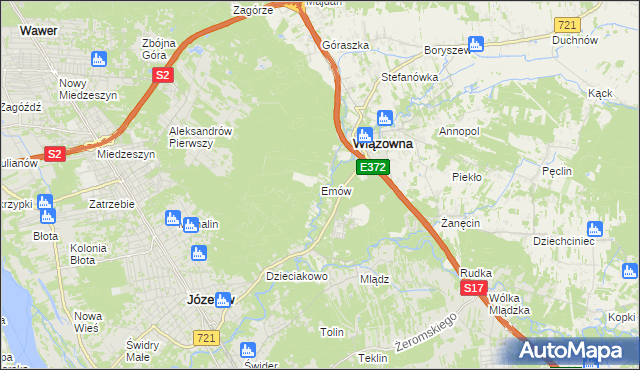 mapa Emów, Emów na mapie Targeo