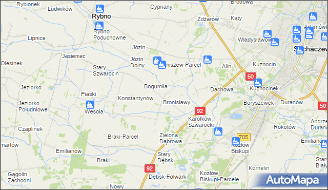 mapa Erminów, Erminów na mapie Targeo