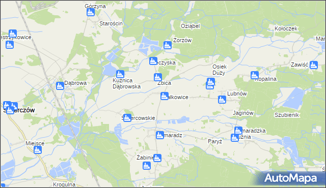 mapa Fałkowice gmina Pokój, Fałkowice gmina Pokój na mapie Targeo