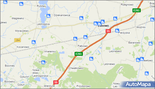 mapa Fałkowo, Fałkowo na mapie Targeo