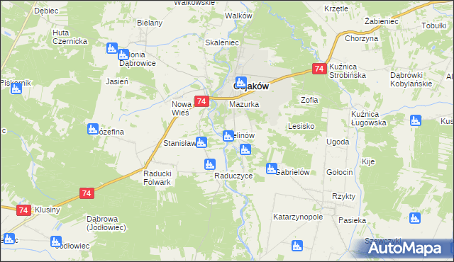 mapa Felinów gmina Osjaków, Felinów gmina Osjaków na mapie Targeo