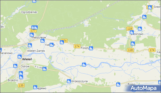 mapa Folsztyn, Folsztyn na mapie Targeo