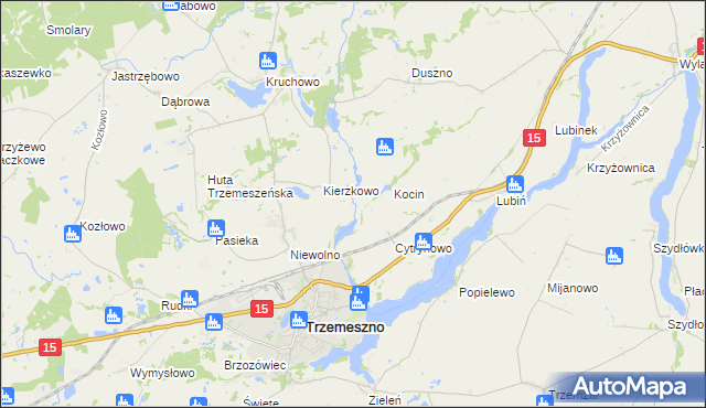 mapa Folusz gmina Trzemeszno, Folusz gmina Trzemeszno na mapie Targeo