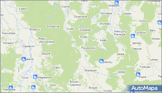 mapa Foluszczyki, Foluszczyki na mapie Targeo