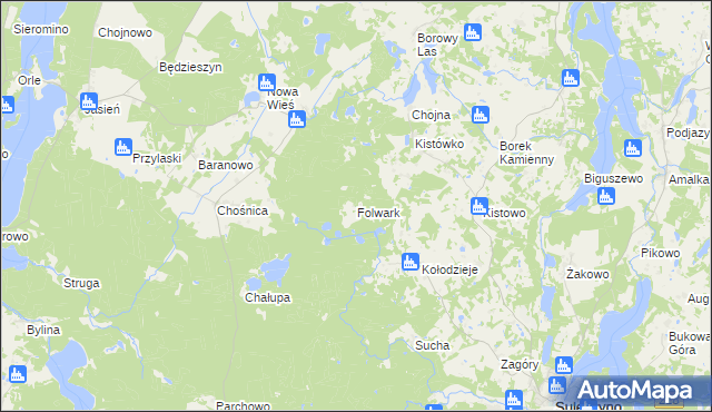 mapa Folwark gmina Parchowo, Folwark gmina Parchowo na mapie Targeo