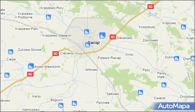 mapa Folwark-Raciąż, Folwark-Raciąż na mapie Targeo