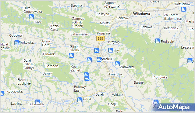 mapa Frysztak, Frysztak na mapie Targeo