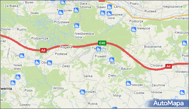 mapa Frywałd, Frywałd na mapie Targeo