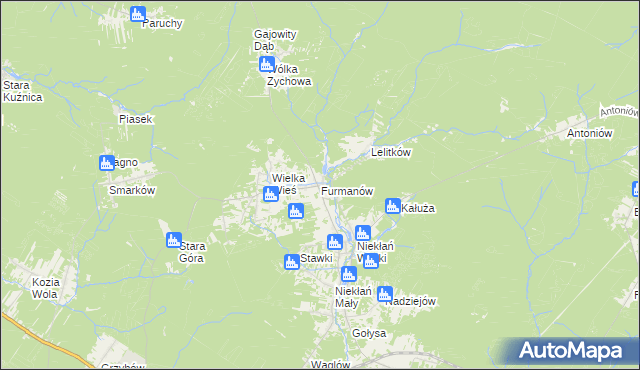 mapa Furmanów, Furmanów na mapie Targeo