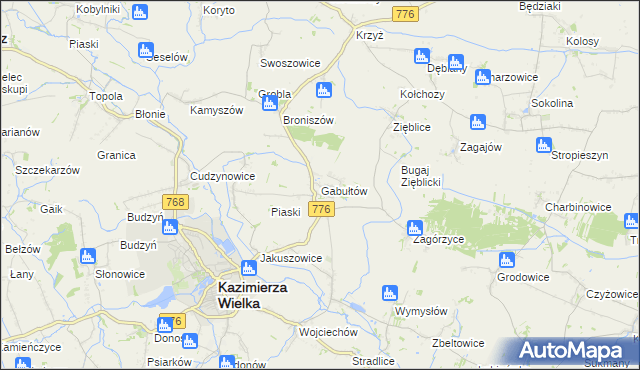 mapa Gabułtów, Gabułtów na mapie Targeo