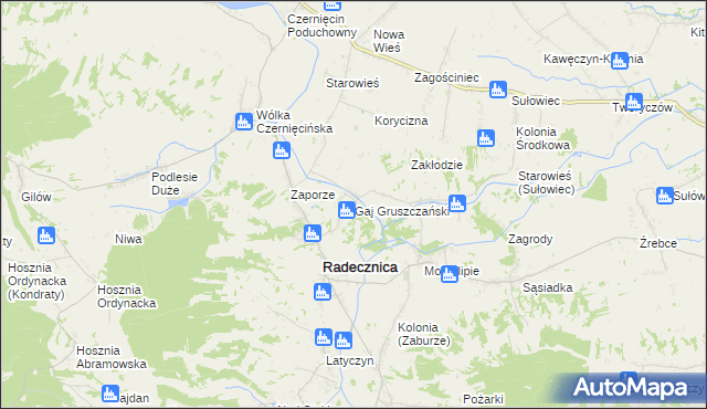 mapa Gaj Gruszczański, Gaj Gruszczański na mapie Targeo