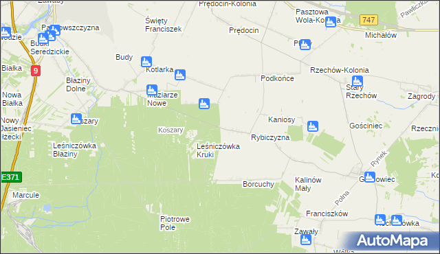 mapa Gajówka Kruki, Gajówka Kruki na mapie Targeo