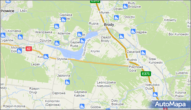 mapa Gajówka Krynki, Gajówka Krynki na mapie Targeo