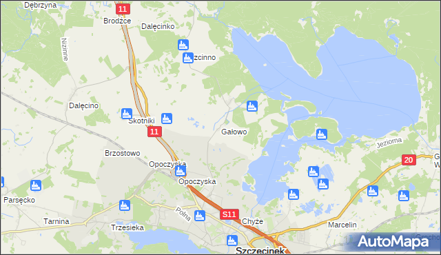 mapa Gałowo gmina Szczecinek, Gałowo gmina Szczecinek na mapie Targeo