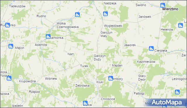 mapa Garczyn Duży, Garczyn Duży na mapie Targeo