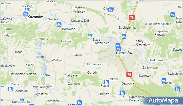 mapa Gardzienice-Kolonia, Gardzienice-Kolonia na mapie Targeo