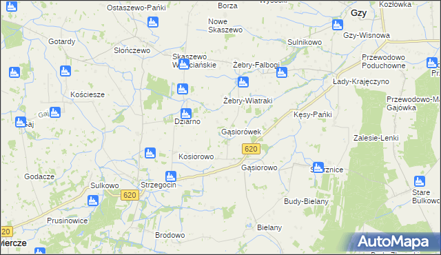 mapa Gąsiorówek, Gąsiorówek na mapie Targeo