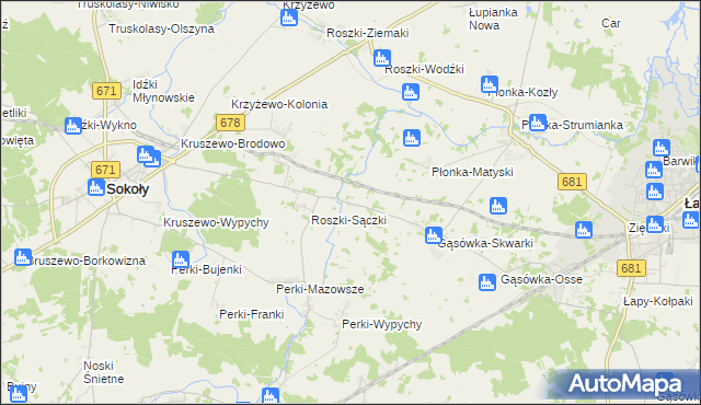 mapa Gąsówka-Somachy, Gąsówka-Somachy na mapie Targeo