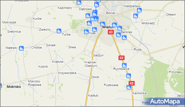 mapa Gaszyn, Gaszyn na mapie Targeo