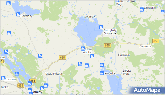 mapa Gawliki Wielkie, Gawliki Wielkie na mapie Targeo