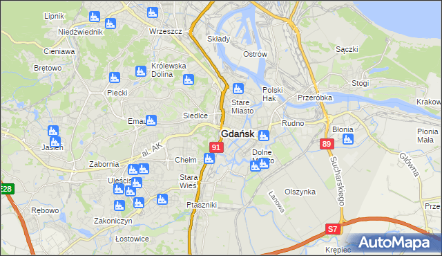 mapa Gdańska, Gdańsk na mapie Targeo